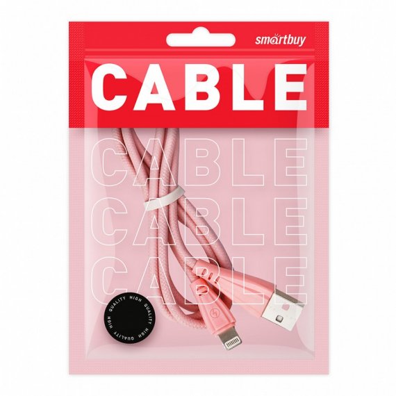 Фотография товара 'Smartbuy iK-512RG rose Дата-кабель 8pin кабель в резин. оплетке Gear'
