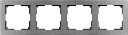 Фотография товара 'Smartbuy SBE-06gn-Metal-FR-4 Рамка 4-местная пластик серый никель'