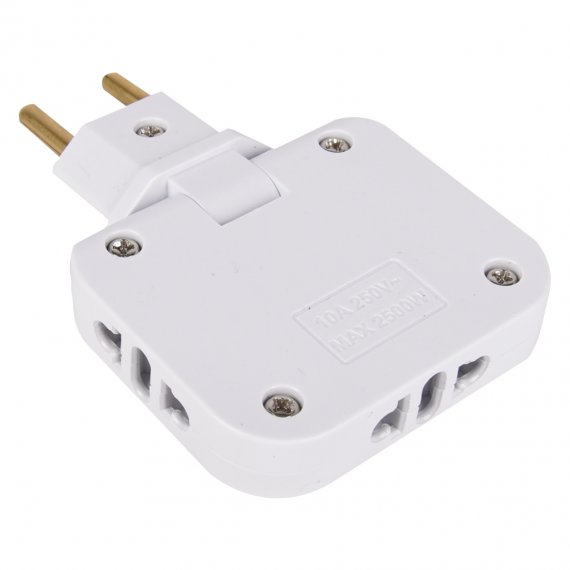 Фотография товара 'Smartbuy SBE-10-A07w-3 Разветвитель сетевой плоский поворотный, 3 гнезда 10А 250B'