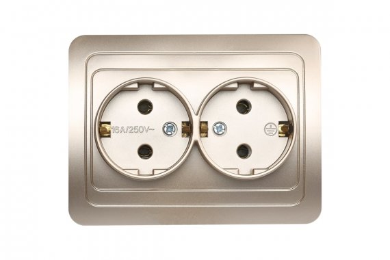 Фотография товара 'Smartbuy SBE-02c-16-S2-Z-c Розетка двойная одноместная с заземлением 16А'