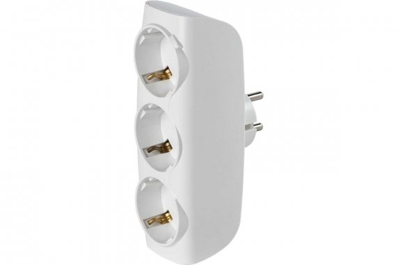 Фотография товара 'Smartbuy SBE-16-A04w-3z Разветвитель сетевой Тройник , 3 гнезда с заземлением 16А 250B'