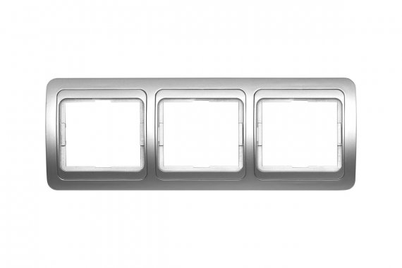 Фотография товара 'Smartbuy SBE-02s-00-FR-3 Рамка 3-местная горизонтальная серебро Марс'