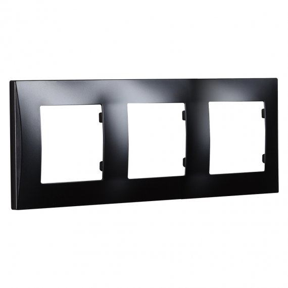Фотография товара 'Smartbuy SBE-08b-00-FR-3 Рамка 3-местная горизонтальная черная Вега'