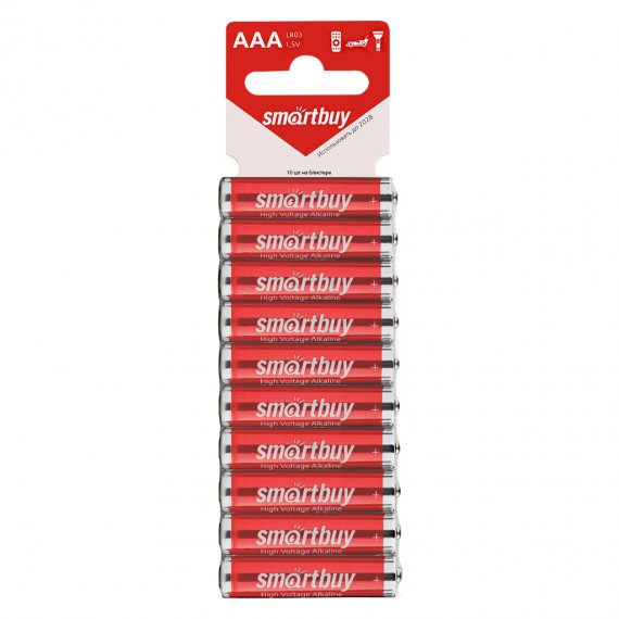 Фотография товара 'Smartbuy SBBA-3A10SB Батарейка алкалиновая с подвесом LR03/10SB (300/600)'