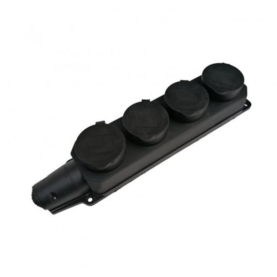 Фотография товара 'Smartbuy SBE-16-4-00-R Розетка, 4-х местная с защитными крышками каучуковая 230В, 2P+PE'