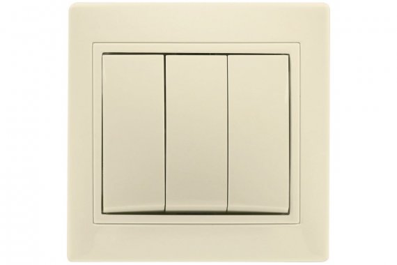 Фотография товара 'Smartbuy SBE-01i-10-SW3-0 Выключатель 3-клавишный 10А бежевый Венера'