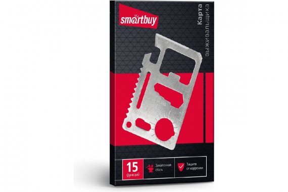 Фотография товара 'Smartbuy SBT-PSK-2 Набор инструментов-карточка, 15 функций, размеры 45х70'