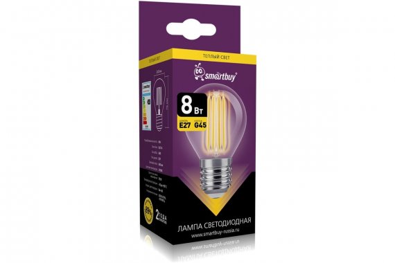 Фотография товара 'Smartbuy SBL-G45F-8-27K-E27 Светодиодная (LED) Лампа FIL'