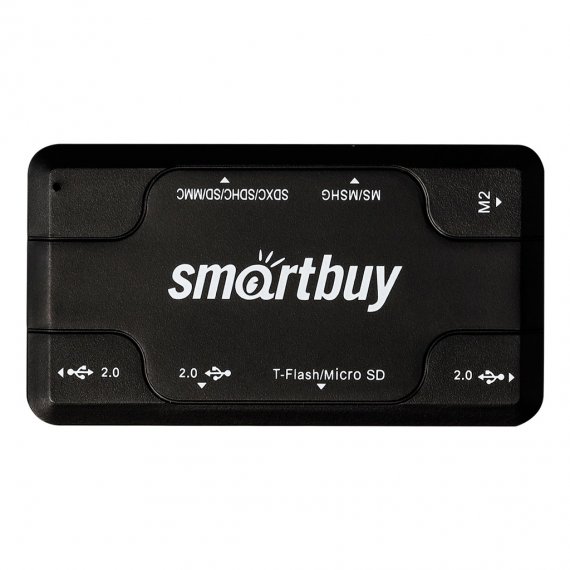 Фотография товара 'Smartbuy SBRH-750-K Картридер + Хаб 750, USB 2.0 3 порта+SD/microSD/MS/M2 Combo'