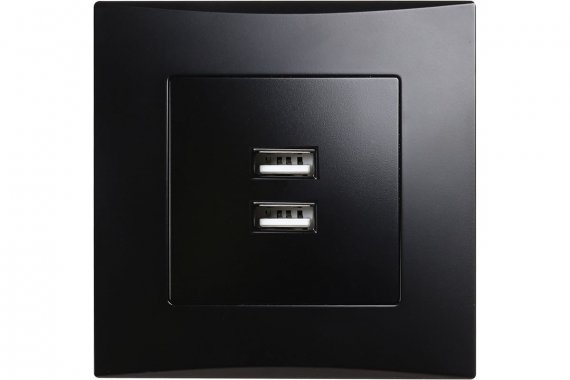 Фотография товара 'Smartbuy SBE-08b-16-S1-USB Розетка USB 2,1A черная Вега'