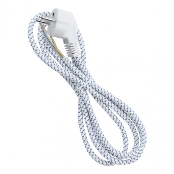 Фотография товара 'Smartbuy SBE-10-P08-w Сетевой шнур в тканевой оплетке с заземлением 1,8 метра, 10А/2,2кВт'