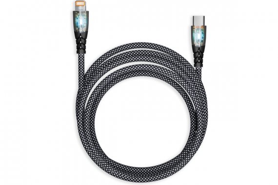 Фотография товара 'Smartbuy IK-12-PDTRANSP-BLACK Кабель для зарядки и передачи, прозрачн.наконечники'