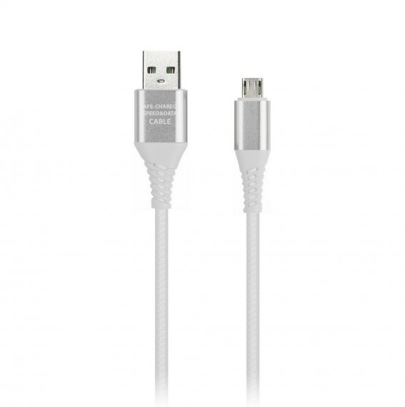 Фотография товара 'Smartbuy iK-12ERGbox white Дата-кабель MicroUSB кабель в рез.оплет.Gear'