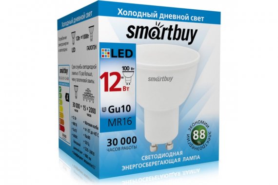 Фотография товара 'Smartbuy SBL-GU10-12-60K Светодиодная (LED) Лампа'