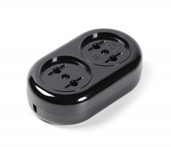 Фотография товара 'Smartbuy SBE-10-2-00-BN Колодка бакелитовая, 2 гнезда 10А/2,2кВт'