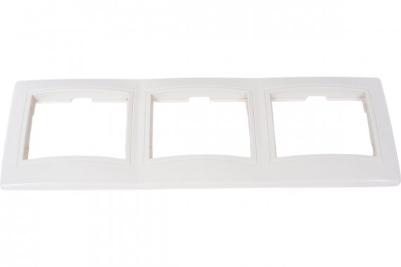 Фотография товара 'Smartbuy SBE-01w-00-FR-3 Рамка 3-местная горизонтальная белая Венера'