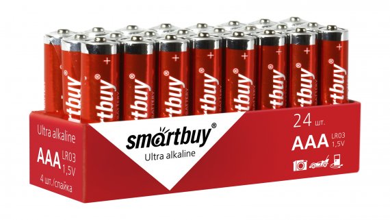 Фотография товара 'Smartbuy SBBA-3A24S Батарейка алкалиновая LR03/4S (24/480)'