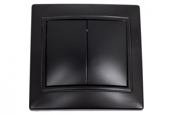Фотография товара 'Smartbuy SBE-01b-10-SW2-0-c Выключатель 2-клавишный 10А черный, Венера'