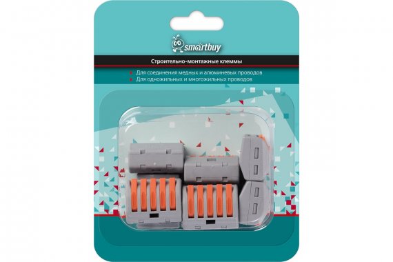 Фотография товара 'Smartbuy SBE-cwcc-5-rp Строительно монтажные клеммы с рычагами 5-и контактные'