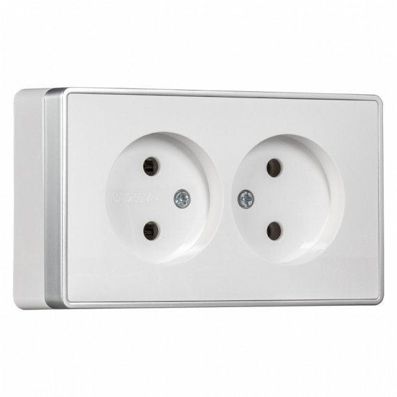 Фотография товара 'Smartbuy SBE-07w-16-S2-N Розетка 2-местная 10А без заземления'