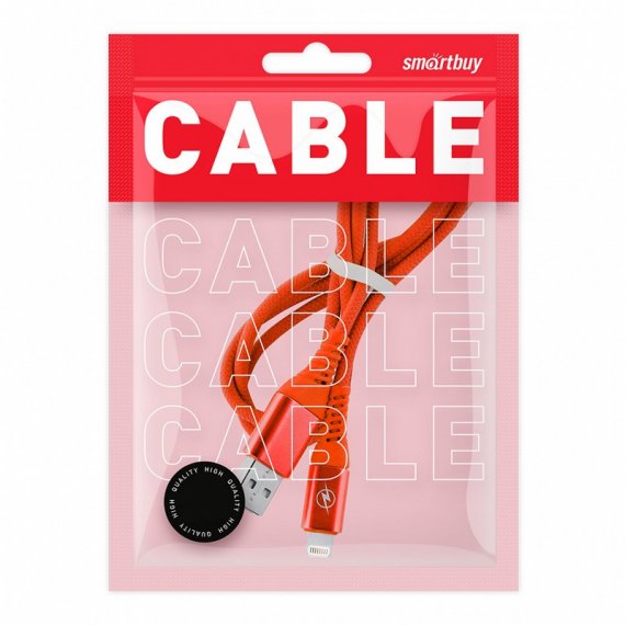 Фотография товара 'Smartbuy iK-512ERG red Дата-кабель 8pin кабель в резин. оплетке Gear'