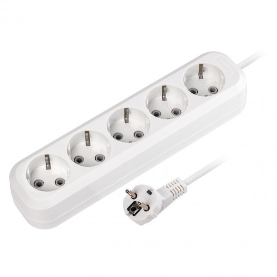 Фотография товара 'Smartbuy SBE-16-5-03-Z Удлинитель, 5 гнезд 3 метра 16А/3,5кВт ПВС 3х1,0'