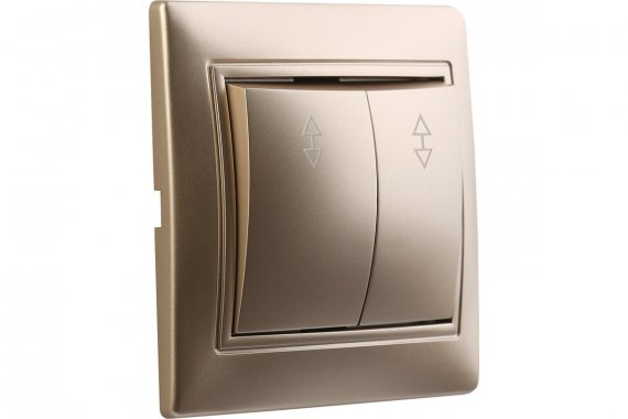 Фотография товара 'Smartbuy SBE-01c-10-SW22-0 Выключатель проходной 2-клавишный 10А шампань Венера'