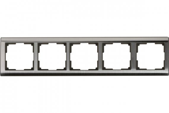 Фотография товара 'Smartbuy SBE-05gn-Metal-FR-5 Рамка 5-местная серый никель Нептун'
