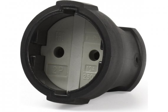 Фотография товара 'Smartbuy SBE-10-S03-b Штепсельное гнездо, без заземления черное ПВХ 10A 250B'