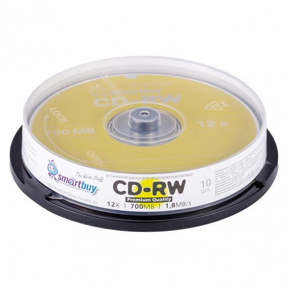 Фотография товара 'Smartbuy SBCD-RW10 Диски для многократной записи CD-RW, 700 Мб, 12х'