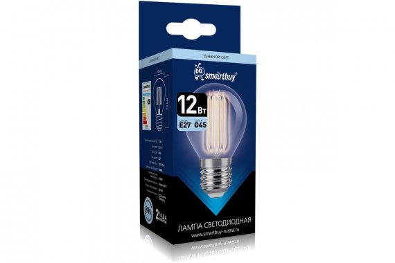 Фотография товара 'Smartbuy SBL-G45F-12-40K-E27 Светодиодная (LED) Лампа FIL'