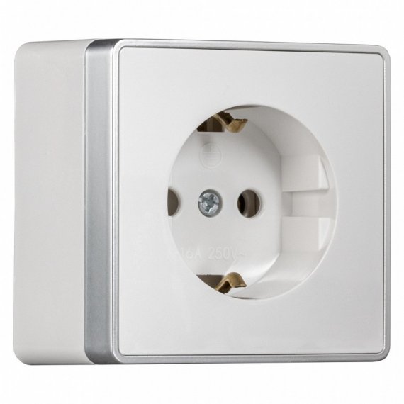 Фотография товара 'Smartbuy SBE-07w-16-S1-Z Розетка 1-местная 16А с заземлением'