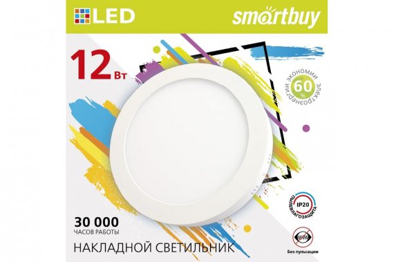 Фотография товара 'Smartbuy SBL-RSDL-12-4K Накладной (LED) светильник Round SDL'