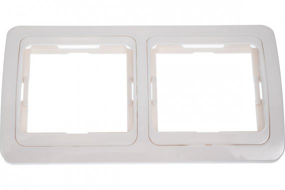 Фотография товара 'Smartbuy SBE-02w-00-FR-2 Рамка 2-местная горизонтальная белая Марс'