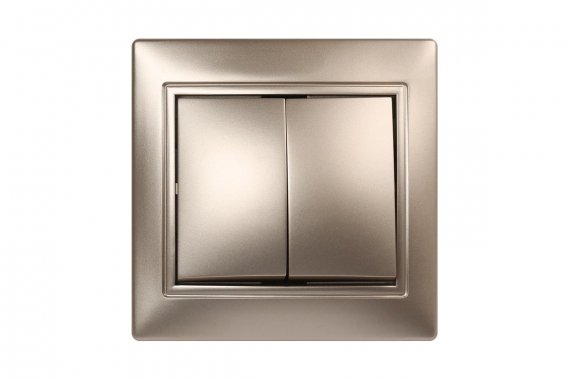 Фотография товара 'Smartbuy SBE-01c-10-SW2-0-c Выключатель 2-клавишный 10А шампань, Венера'