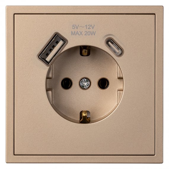 Фотография товара 'Smartbuy SBE-09c-16-S1-USB Розетка 1-местная с заземлением USB+Type 16А'