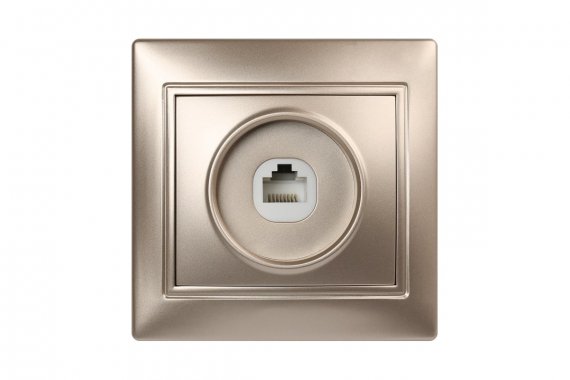 Фотография товара 'Smartbuy SBE-01c-S1-PH Розетка телефонная 1-местная шампань Венера'