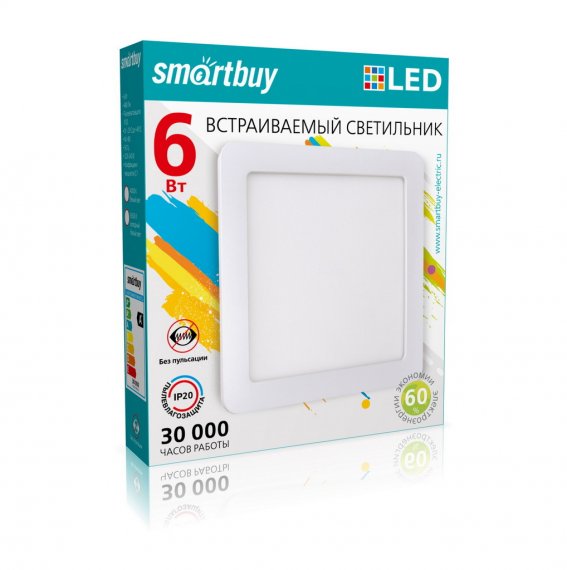Фотография товара 'Smartbuy SBL-DLSq-6-4K Встраиваемый (LED) светильник DL'