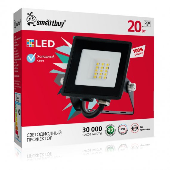 Фотография товара 'Smartbuy SBL-EFL-20-65 Светодиодный (LED) прожектор FL SMD Pro 20W/6500K/IP65'
