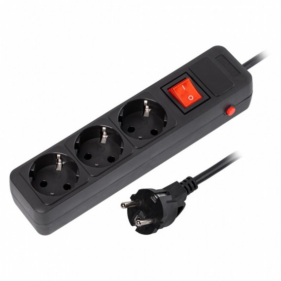 Фотография товара 'Smartbuy SBSP-3-50-K Сетевой фильтр 16А, 3500 Вт, 3 гнезда, без з/ш, с з/к'