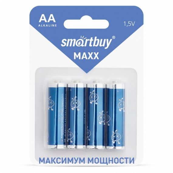 Фотография товара 'Smartbuy SBBM-2A04B Батарейка алкалиновая MAXX LR6/4B (48/480)'