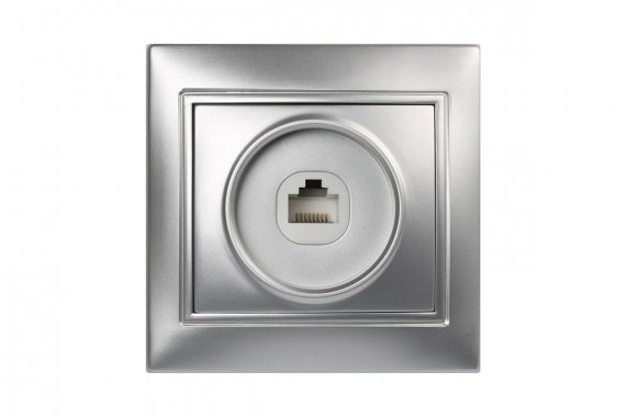 Фотография товара 'Smartbuy SBE-01s-S1-RJ Розетка компьютерная RJ-45 1-местная серебро Венера'