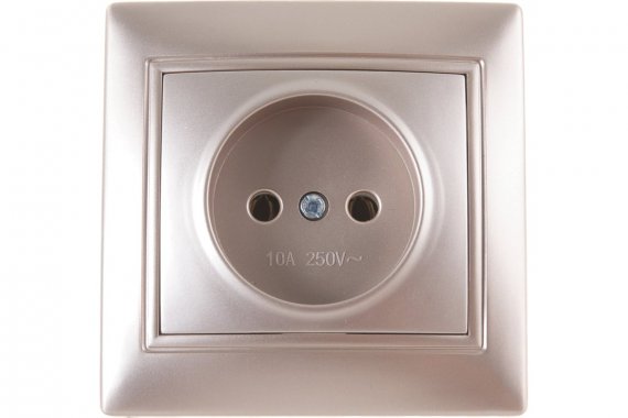 Фотография товара 'Smartbuy SBE-01c-10-S1-N-c Розетка 1-местная без заземления 10А шампань, Венера'