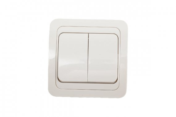 Фотография товара 'Smartbuy SBE-02w-10-SW2-0-c Выключатель 2-клавишный 10А белый'