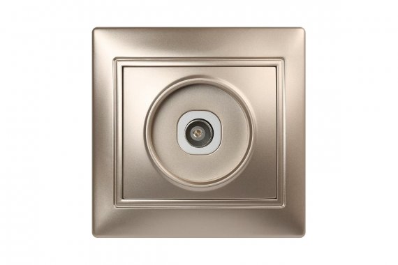 Фотография товара 'Smartbuy SBE-01c-S1-TV Розетка телевизионная 1-местная 75Ом 5-862МГц шампань Венера'