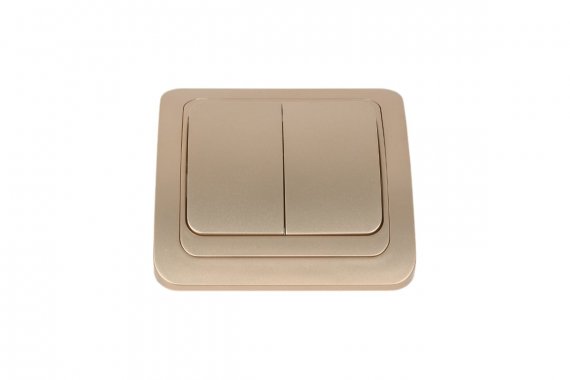 Фотография товара 'Smartbuy SBE-02c-10-SW2-0-c Выключатель 2-клавишный 10А шампань Марс'