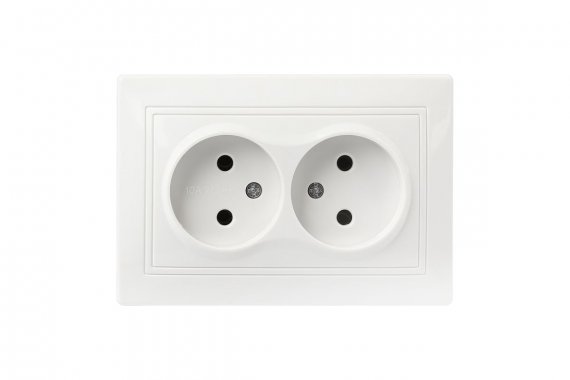 Фотография товара 'Smartbuy SBE-01w-10-S2-N-c Розетка двойная одноместная без заземления 10А'
