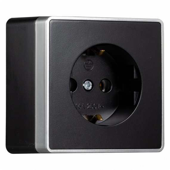 Фотография товара 'Smartbuy SBE-07b-16-S1-Z Розетка 1-местная 16А с заземлением черная'