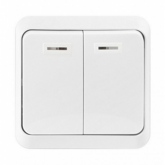 Фотография товара 'Smartbuy SBE-03w-10-SW2-1 Выключатель 2-клавишный с индикатором 10А'