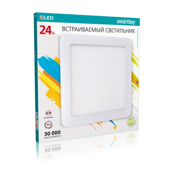 Фотография товара 'Smartbuy SBL-DLSq-24-65K Встраиваемый (LED) светильник DL'